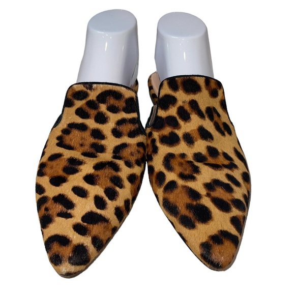 J Crew Women's Shoes Size 10 Animal Print Dyed Calf Hair Slip On Slide Comfort - Picture 2 of 11